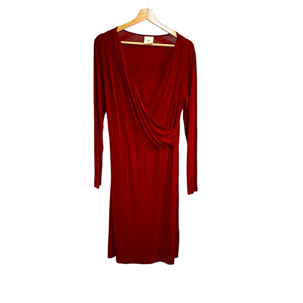Mmamalicious pregnancy long sleeve midi dress red Christmas breastfeeding size L
